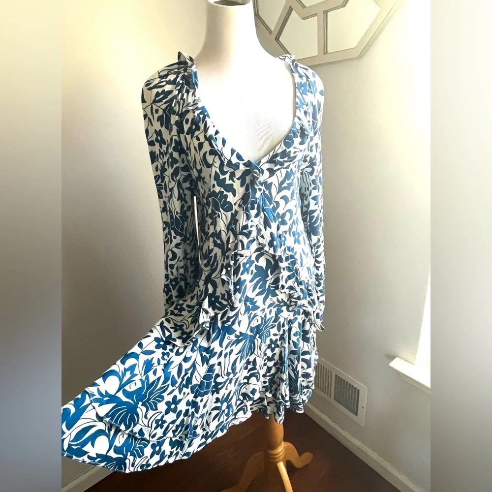 Free people Rebecca floral print mini dress in blue
